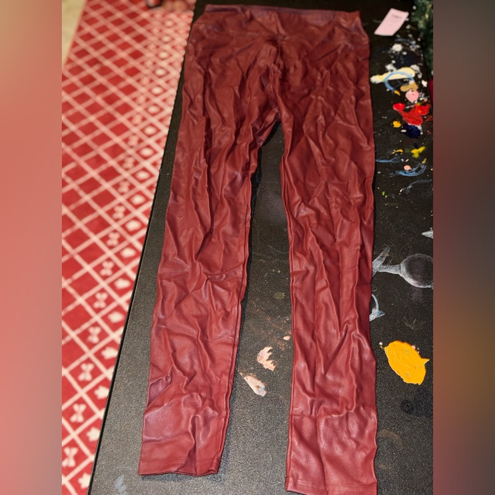 Wild Fable Burgundy Faux Leather Leggings